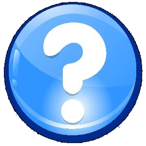 question mark in a blue circle