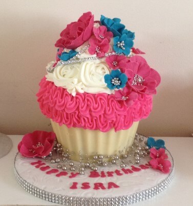 Bling Flowers Giant Cupcake Cakes Unlimited Of Yorkshire